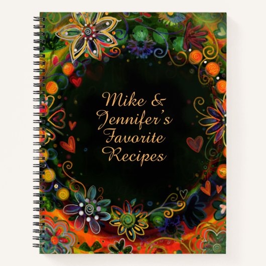Carnet Personnalisé Ajouter Votre Nom Floral Favorite Rec (Devant)