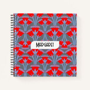 Carnet personnalisé au nom Red Bellflower