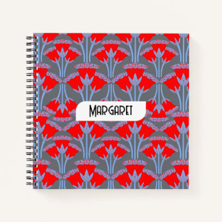 Carnet personnalisé au nom Red Bellflower