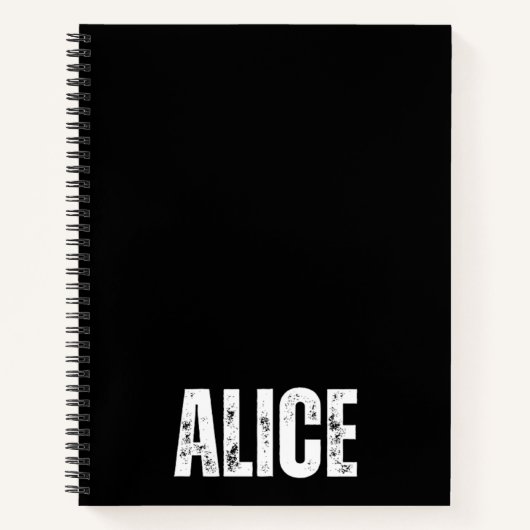 Carnet personnalisé avec Alice (Devant)