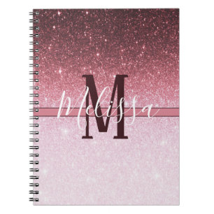 carnet personnalisé avec dégradé de paillettes en