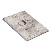 Carnet personnalisé avec monogramme et texture mar (Côté Droit)