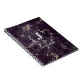 Carnet personnalisé avec monogramme et texture mar (Côté Droit)