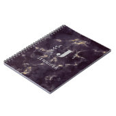 Carnet personnalisé avec monogramme et texture mar (Côté gauche)