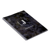 Carnet personnalisé avec monogramme et texture mar (Côté Droit)