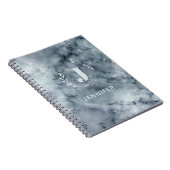 Carnet personnalisé avec monogramme et texture mar (Côté Droit)
