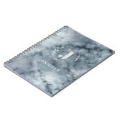 Carnet personnalisé avec monogramme et texture mar (Côté gauche)