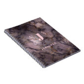 Carnet personnalisé avec monogramme et texture mar (Côté Droit)