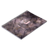 Carnet personnalisé avec monogramme et texture mar (Côté gauche)