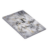 Carnet personnalisé avec monogramme et texture mar (Côté Droit)