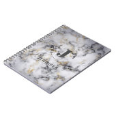 Carnet personnalisé avec monogramme et texture mar (Côté gauche)