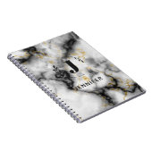 Carnet personnalisé avec monogramme et texture mar (Côté Droit)