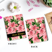 Carnet personnalisé avec motif floral et nom