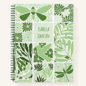 Carnet personnalisé avec Motifs verts bio (Devant)