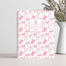 Carnet personnalisé avec nœud coquette rose esthét