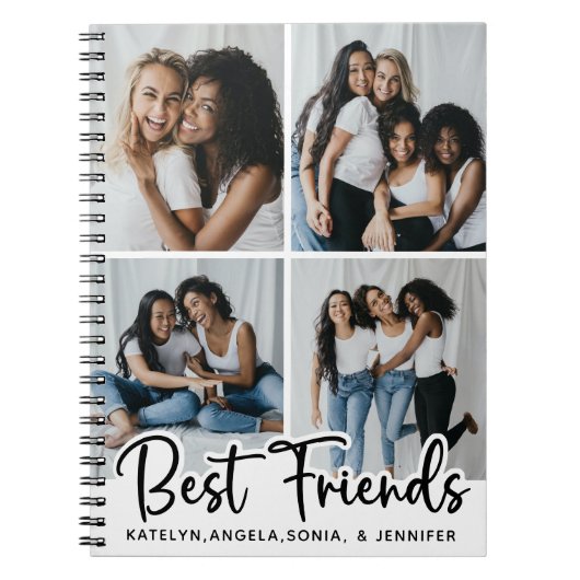 Carnet Personnalisé Best Friends 4 Photo Collage (Devant)