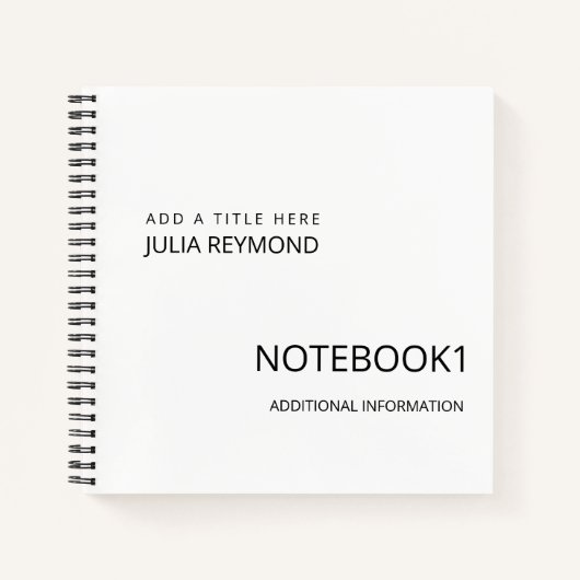 carnet personnalisé blanc (Devant)