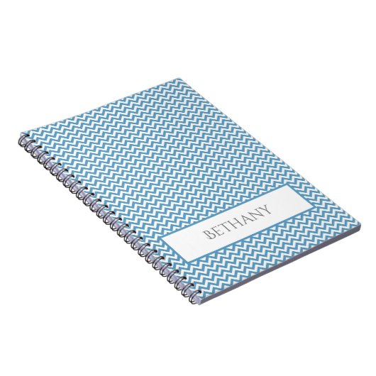 Carnet personnalisé Blue Simple Chevron (Côté Droit)