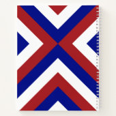 Carnet personnalisé Chevrons rouge, blanc et bleu (Dos)