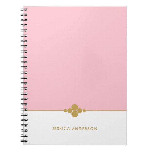 Carnet Personnalisé Chic Pink White Gold (Devant)