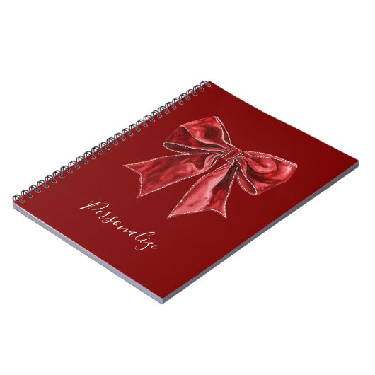 Carnet Personnalisé Chic Red Bow (Côté gauche)