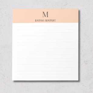 Carnet personnalisé classique Abricot avec monogra