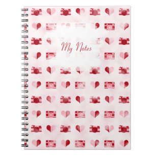 carnet personnalisé "Coeurs et caméras"