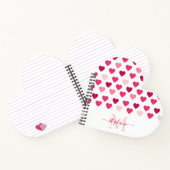 Carnet Personnalisé Cute Girly Coeurs roses Aimer (Intérieur)
