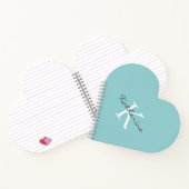 Carnet Personnalisé Cute Turquoise amour Coeur en forme (Intérieur)