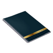 Carnet Personnalisé Dark Navy bleu et or (Côté Droit)