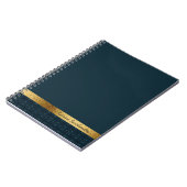 Carnet Personnalisé Dark Navy bleu et or (Côté gauche)