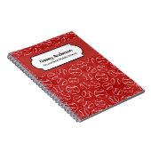 Carnet personnalisé de baseball rouge et blanc (Côté Droit)