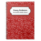 Carnet personnalisé de baseball rouge et blanc (Devant)