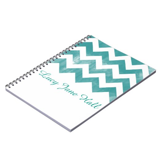 Carnet personnalisé de Chevron d'aquarelle (Côté gauche)