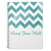 Carnet personnalisé de Chevron d'aquarelle (Devant)