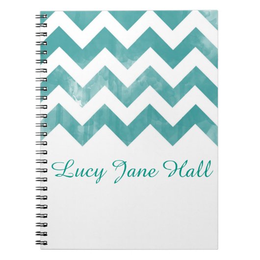 Carnet personnalisé de Chevron d'aquarelle (Devant)
