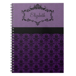 Carnet personnalisé de damassé - pourpre