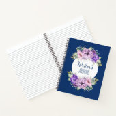 Carnet personnalisé de fleurs d'aquarelle violette (Intérieur)