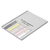 Carnet personnalisé de llamas colorés rétro mignon (Côté gauche)