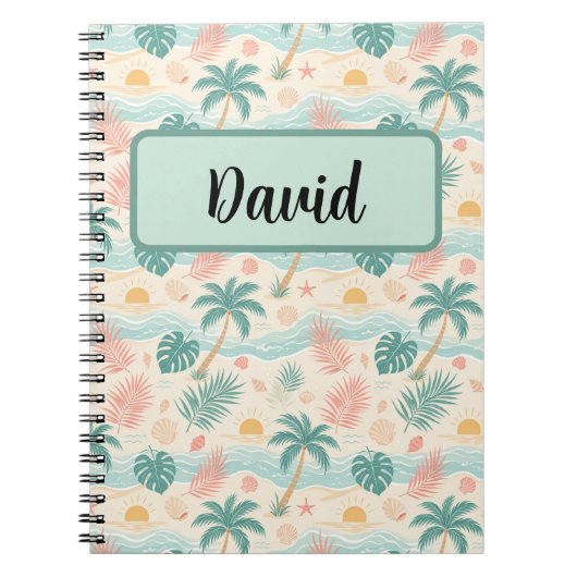 Carnet personnalisé de plage tropicale (Devant)