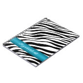 Carnet personnalisé de rayure bleue d'impression (Côté gauche)