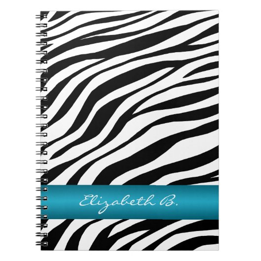 Carnet personnalisé de rayure bleue d'impression (Devant)