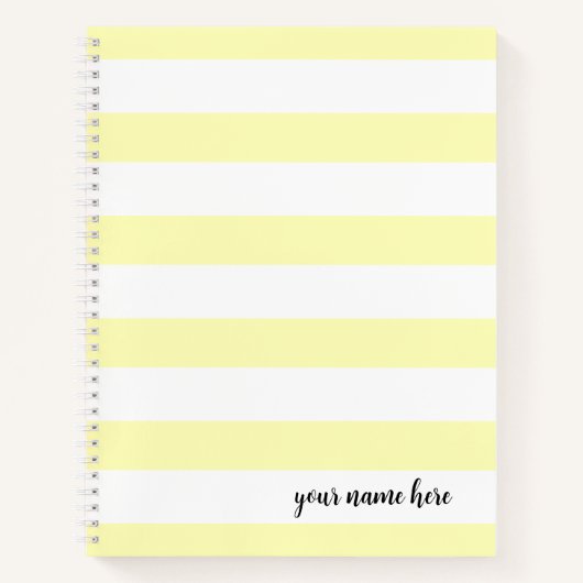 Carnet personnalisé de rayures jaunes (Devant)