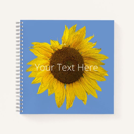 Carnet personnalisé de tournesol (Devant)