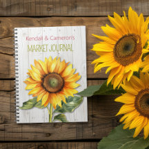 Carnet personnalisé de tournesol du marché des agr