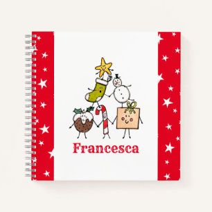 Carnet Personnalisé des personnages de Noël mignon