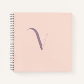 Carnet Personnalisé Design Nom initial Pastel Rose Girl (Devant)