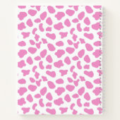 Carnet personnalisé d'impression de vache rose et (Dos)