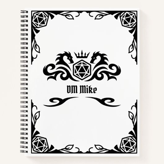 Carnet personnalisé DnD avec monogramme (Devant)