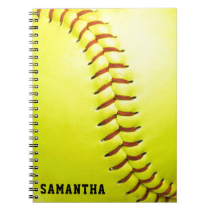 Carnet Personnalisé du softball jaune